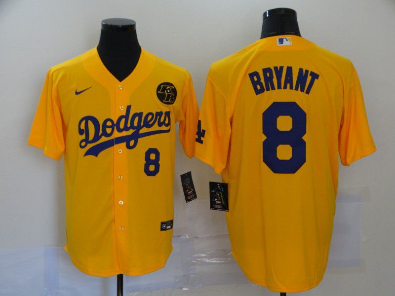 Men Los Angeles Dodgers #8 Bryant Yellow Game 2020 MLB Nike Jerseys->pittsburgh steelers->NFL Jersey